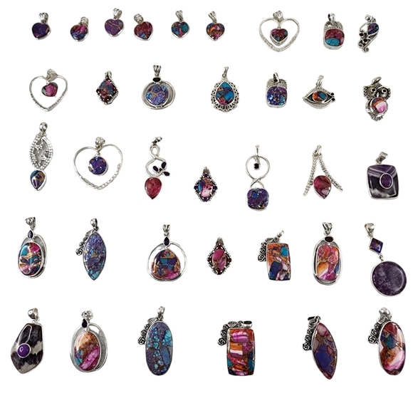 Posh Show Only - Sterling Silver Pendants - Kingman Turquoise - Picture 7 of 7